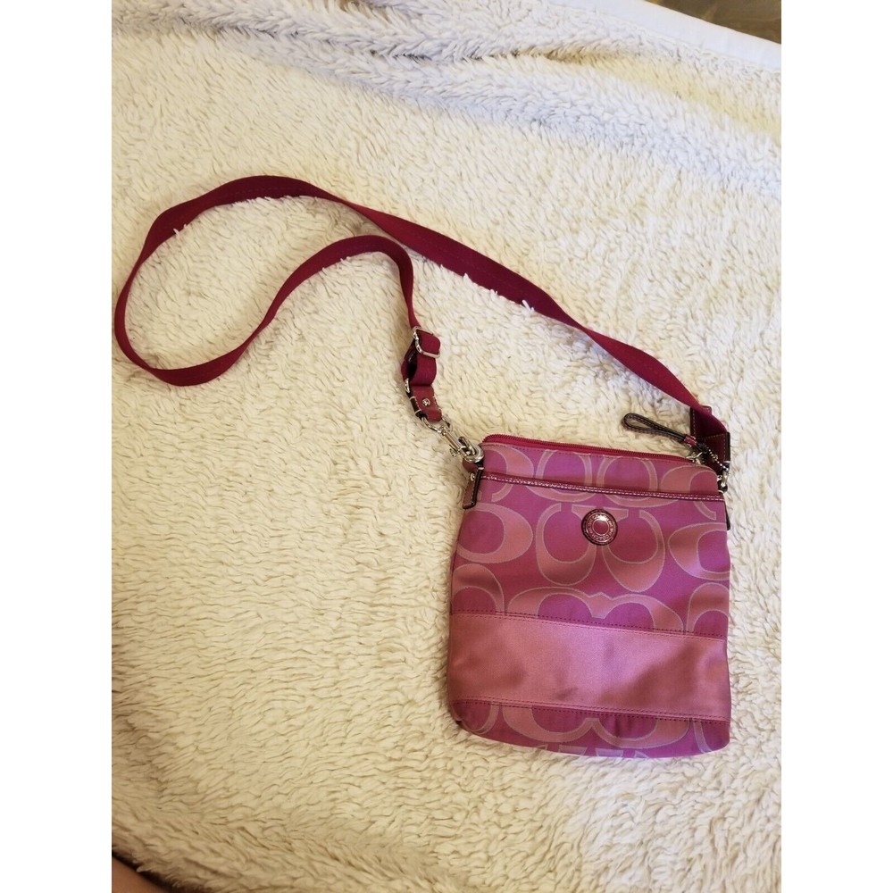 Coach Signature Canvas Crossbody pink